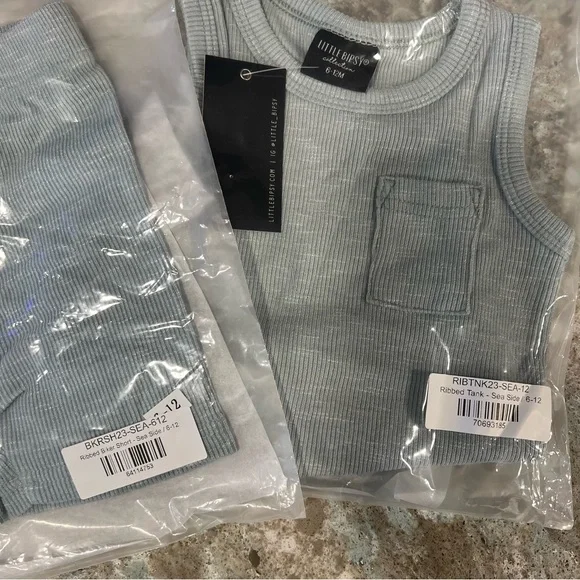 Little Bipsy Ribbed Tank & Biker Short Set 6-12M NWT - Picture 10 of 10